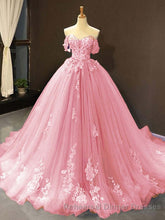 Princess Quinceanera Dresses Off The Shoulder Applique Sweet 16 Party Semi Formal Prom Gowns